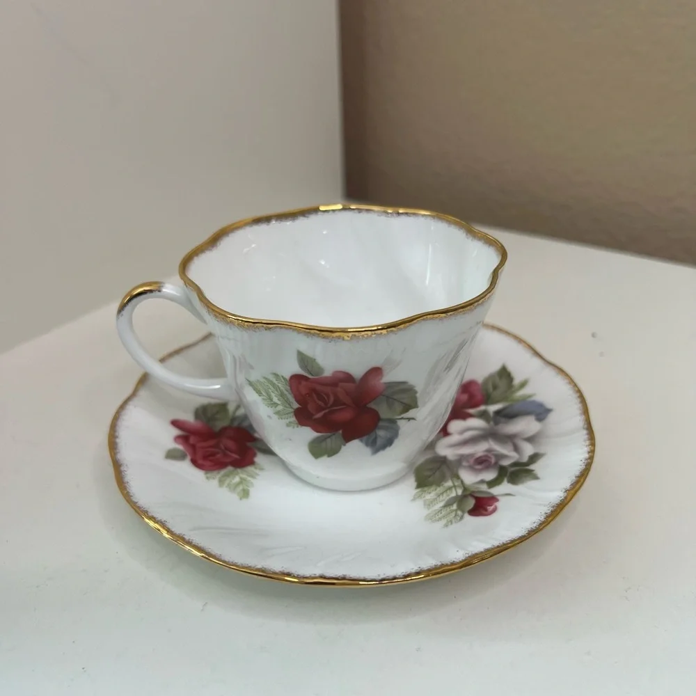 Queen’s China Summer Glory Teacup & Saucer | English Bone China